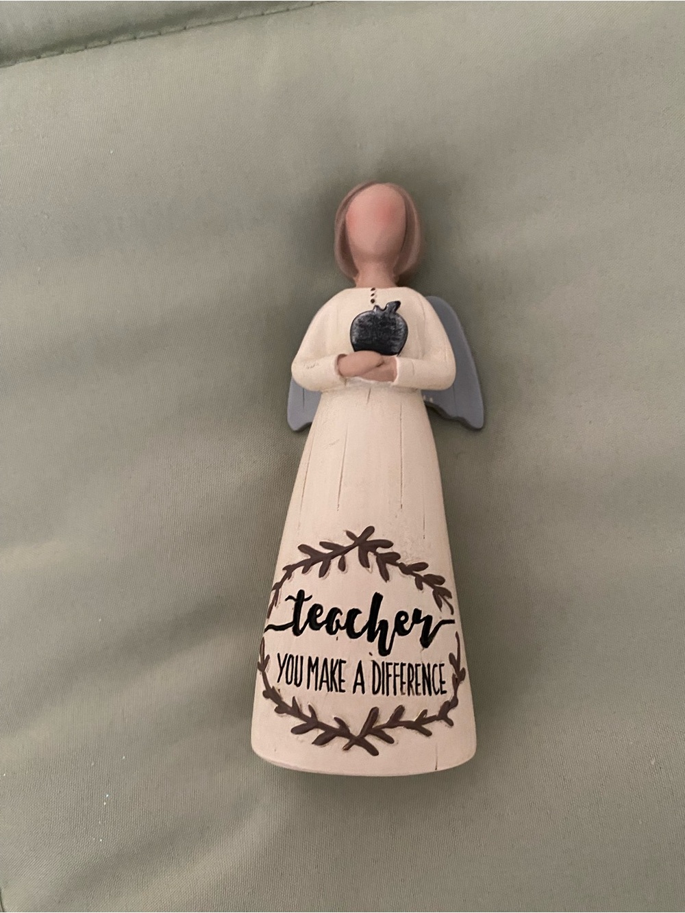 B. Lloyd 2018 Teacher Angel Figurine - Cream with Blue Wings